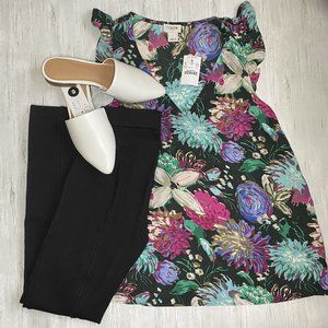 NWT J Crew Factory Floral Ruffle Sleeveless Top